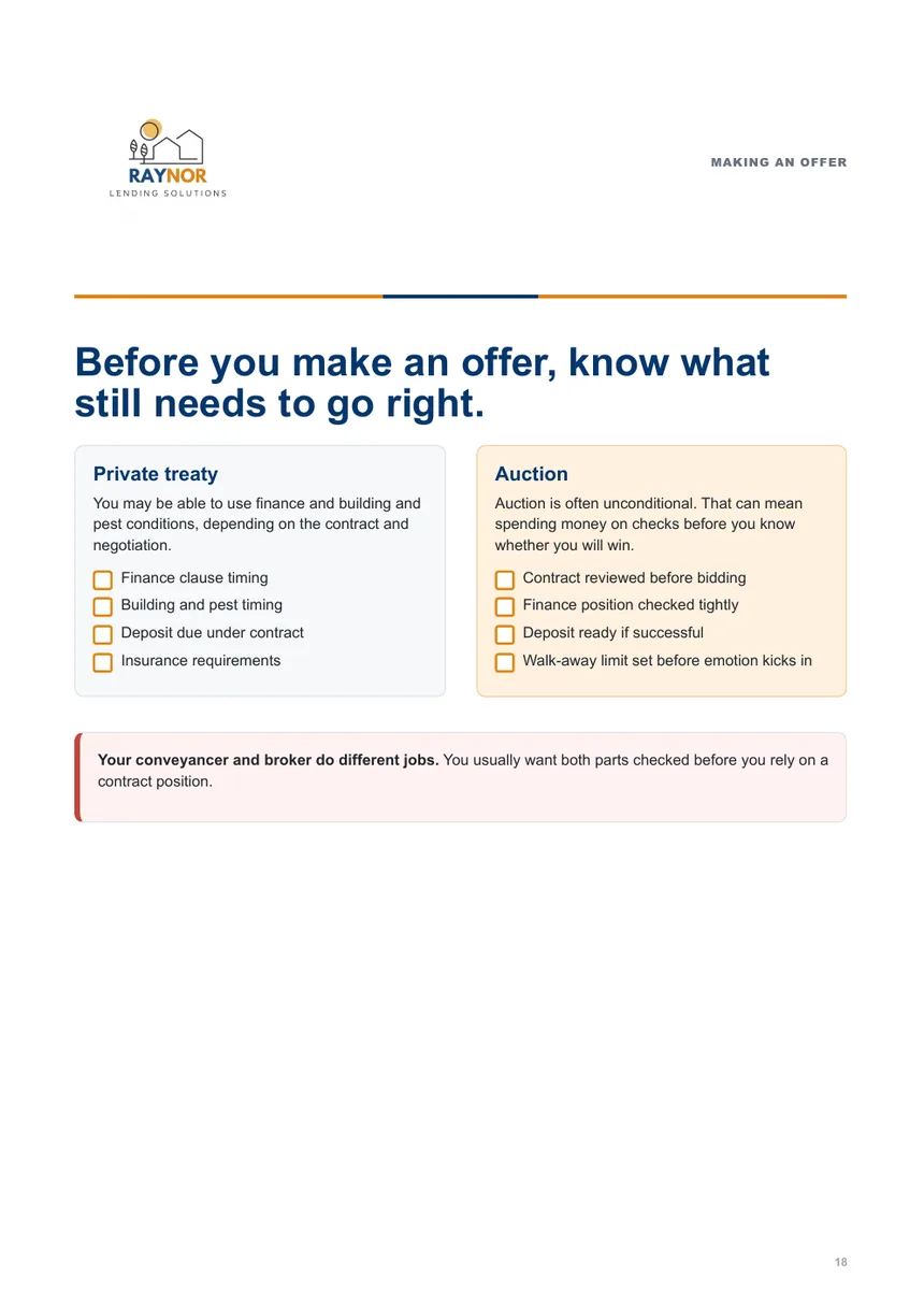 First Home Buyer Guide page 18 making an offer